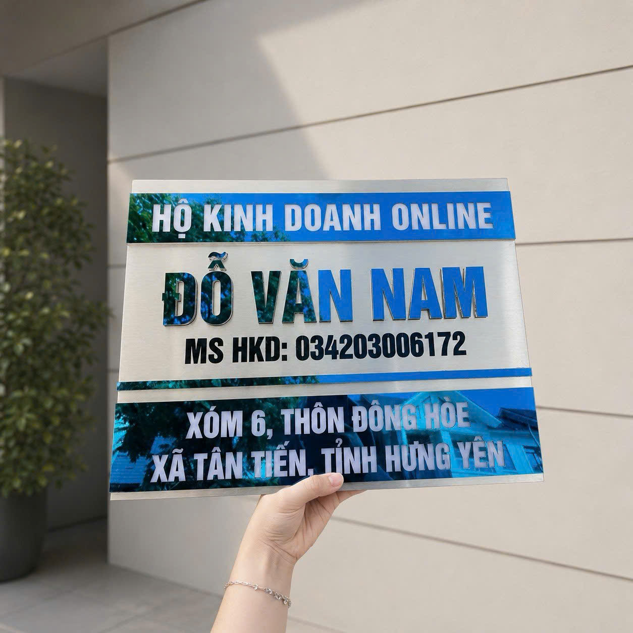 Mẫu biển hiệu Inox Alu thực tế