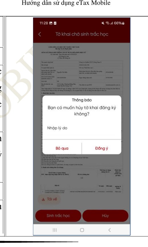 Th&ocirc;ng b&aacute;o x&aacute;c nhận hủy tờ khai