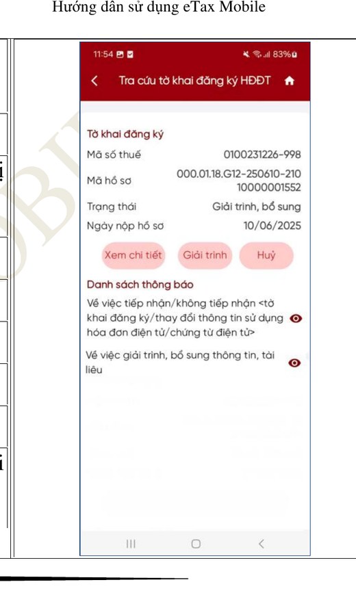 Tờ khai giải tr&igrave;nh bổ sung