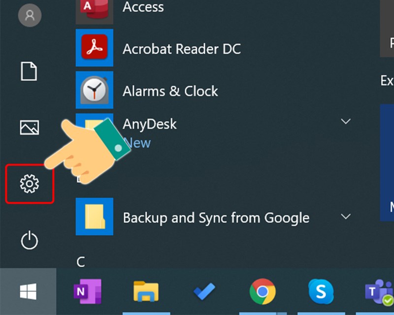 Mở Settings tr&ecirc;n Windows 10