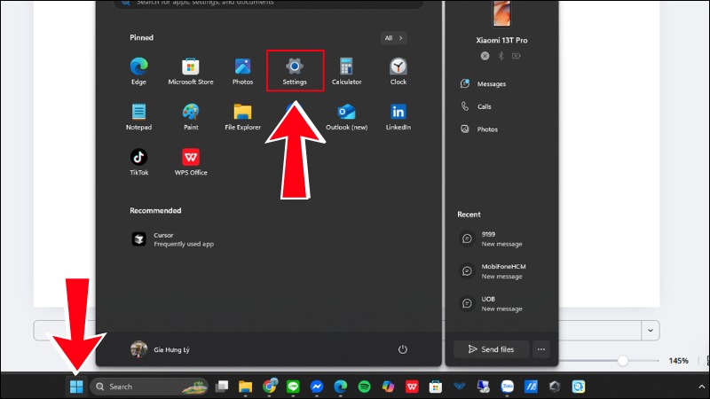 Mở Settings tr&ecirc;n Windows 11