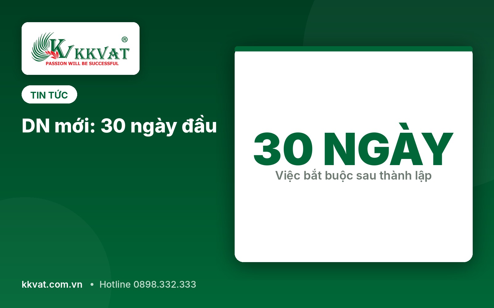 Doanh nghiệp mới thành lập cần làm gì trong 30 ngày đầu? 9 việc bắt buộc, thời hạn và chi phí 2026