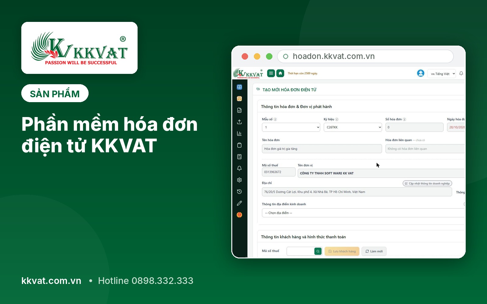 Phần mềm hóa đơn điện tử KKVAT: xuất hóa đơn có mã CQT trong 60 giây, không nhập tay, đúng Nghị định 254/2026